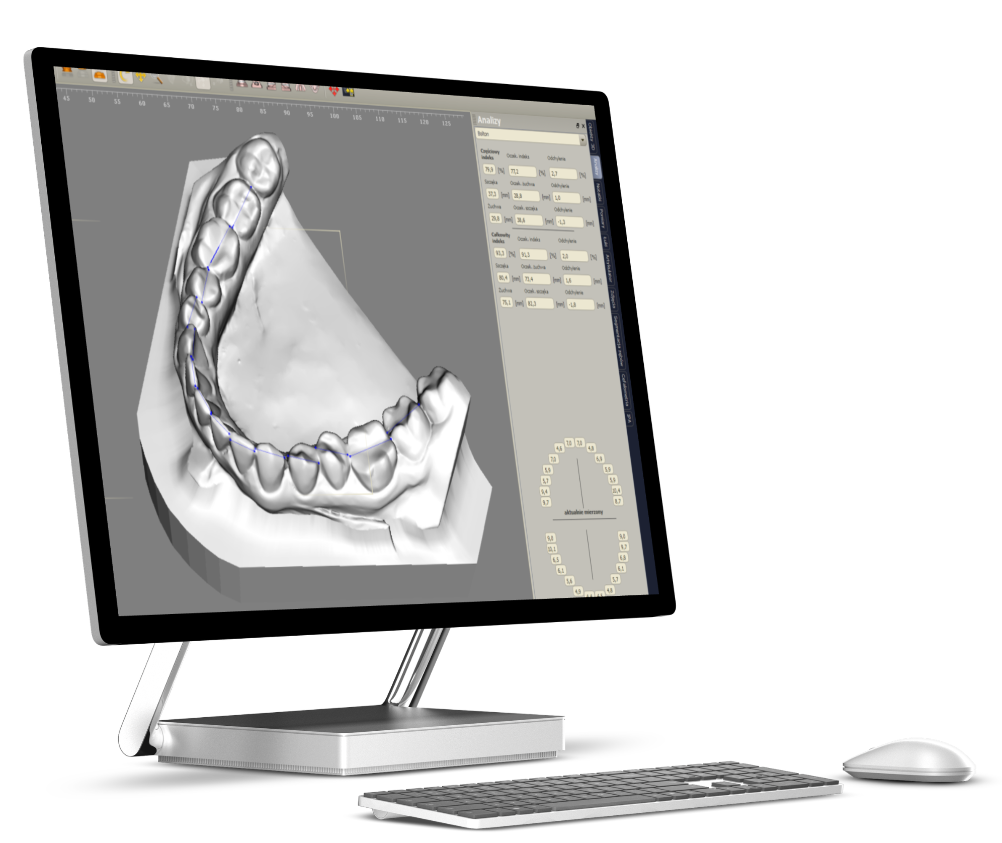 Monitor i model zębów 3d